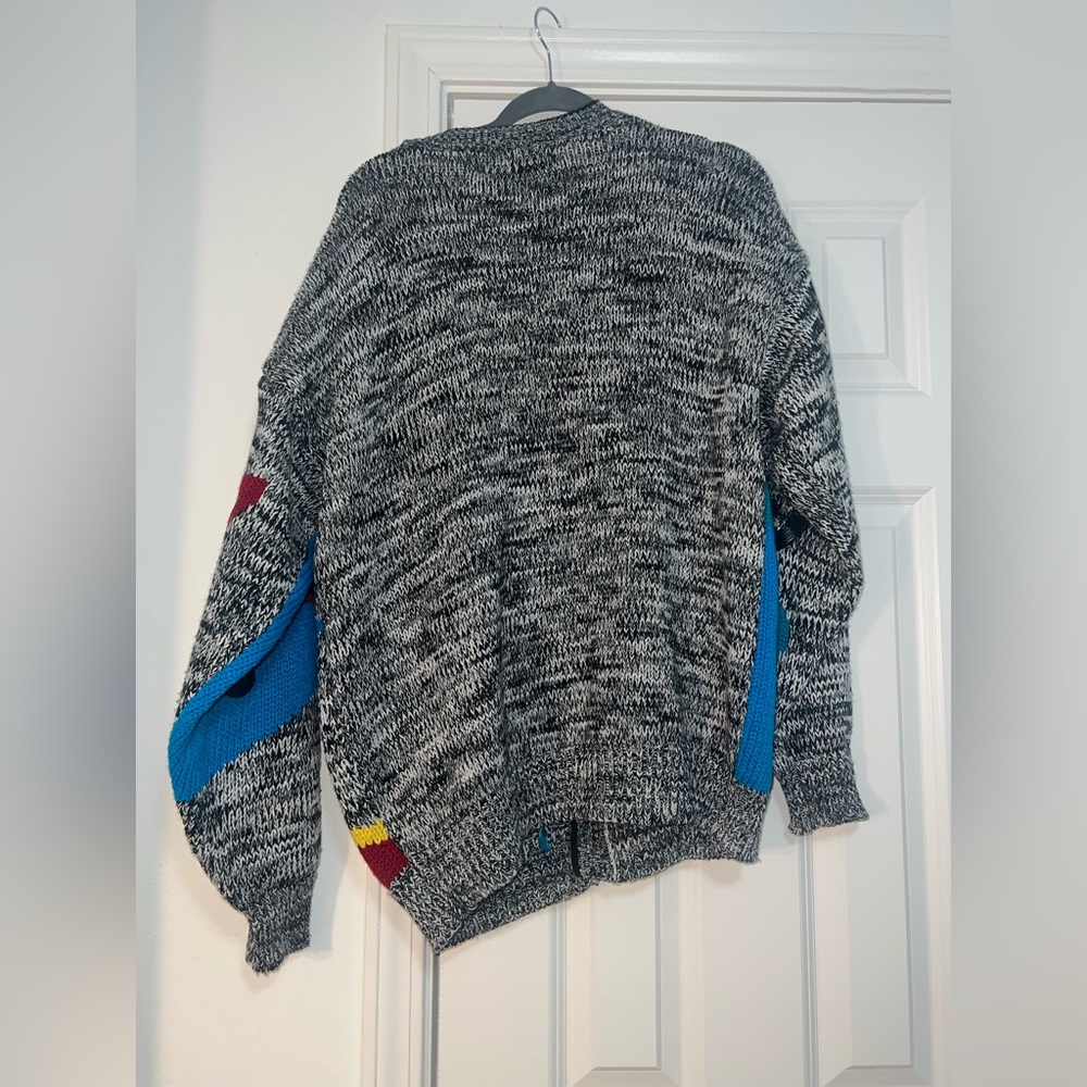 Vintage 1980's Frontline geometric cardigan sweater sz large RARE - Picture 6 of 6